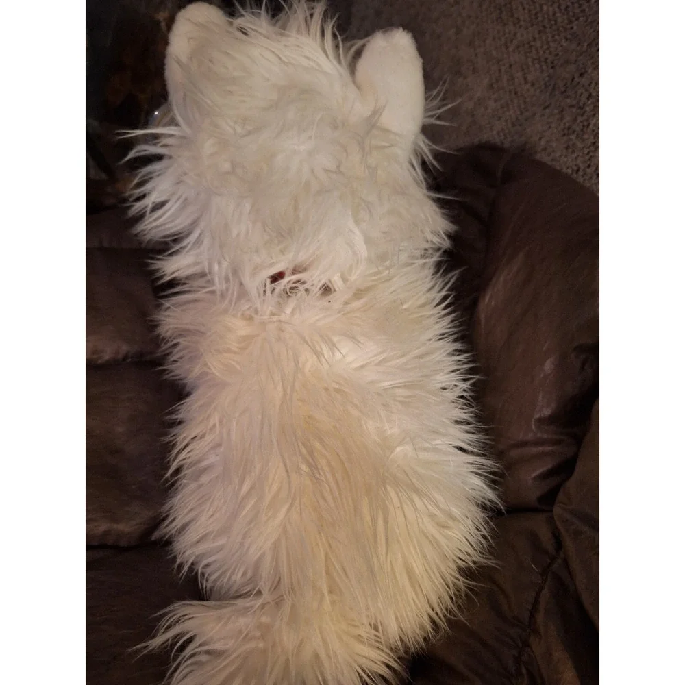 Ty Classic Fluffy White Dog Plush Named‎ MacDougal from 2001/ 12 INCHES